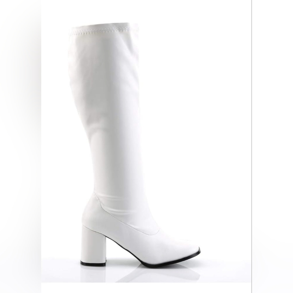 Funtasma White Pu Wide Calf Gogo Boots